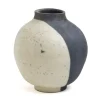 Pamono Japanese Modern Minimalist White & Black Raku Ceramic Vase> Tabletop