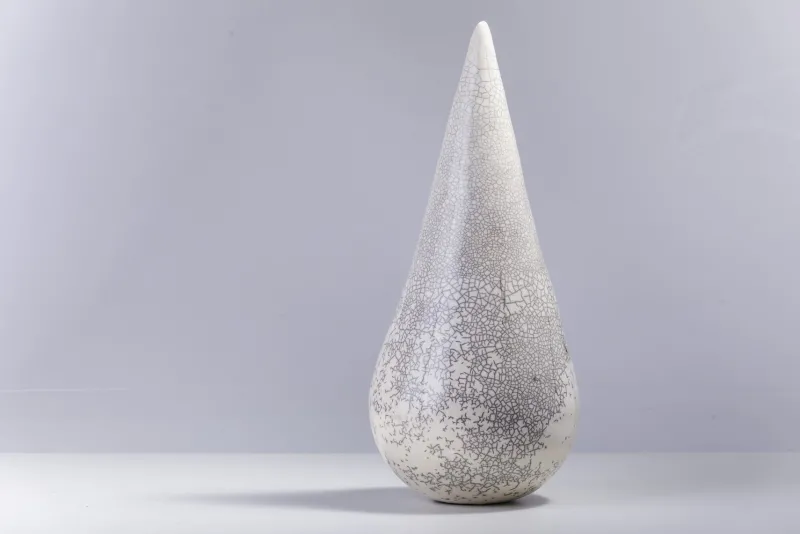 Pamono Japanese Modern Raku White Ceramic Essenza Sculpture Raku> Decorative Objects