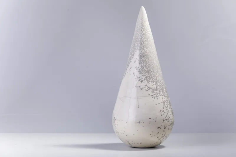 Pamono Japanese Modern Raku White Ceramic Essenza Sculpture Raku> Decorative Objects
