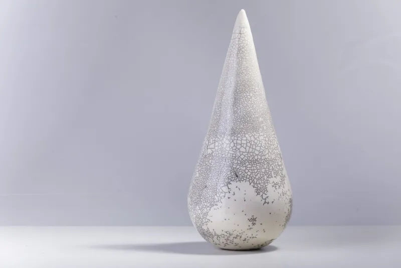 Pamono Japanese Modern Raku White Ceramic Essenza Sculpture Raku> Decorative Objects