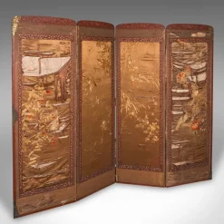 Pamono Japanese Photographic Prop Screen & Silk Cotton Room Divider, 1890s><noscript><img width=