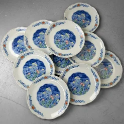 Best Pamono Japanese Porcelain Mino Ware Serving Plates, 1980s, Set of 10