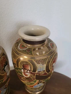 Pamono Japanese Satsuma Vases, Set of 2> Vases
