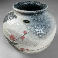 Pamono Japanese Shigaraki Flower Vase with Sakura Decor, 1970s> Vases