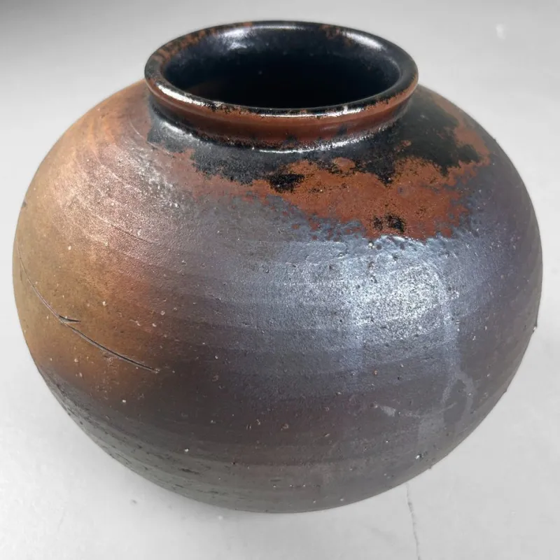 Discount Pamono Japanese Shigaraki Ikebana Vase with Carved Floral Motif, 1970s