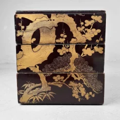 Hot Pamono Japanese Wooden Lacquered Stacking Box, 1890s