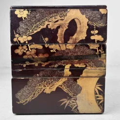 Hot Pamono Japanese Wooden Lacquered Stacking Box, 1890s