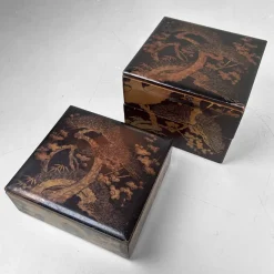 Hot Pamono Japanese Wooden Lacquered Stacking Box, 1890s