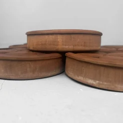 Pamono Japanese Wooden Plum Blossom Ornaments, 1920s, Set of 9><noscript><img width=