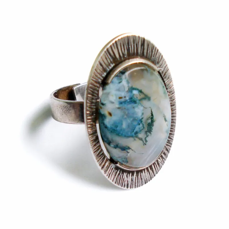 Sale Pamono Jasper and Silver Ring by Kupittaan Kulta, Finland