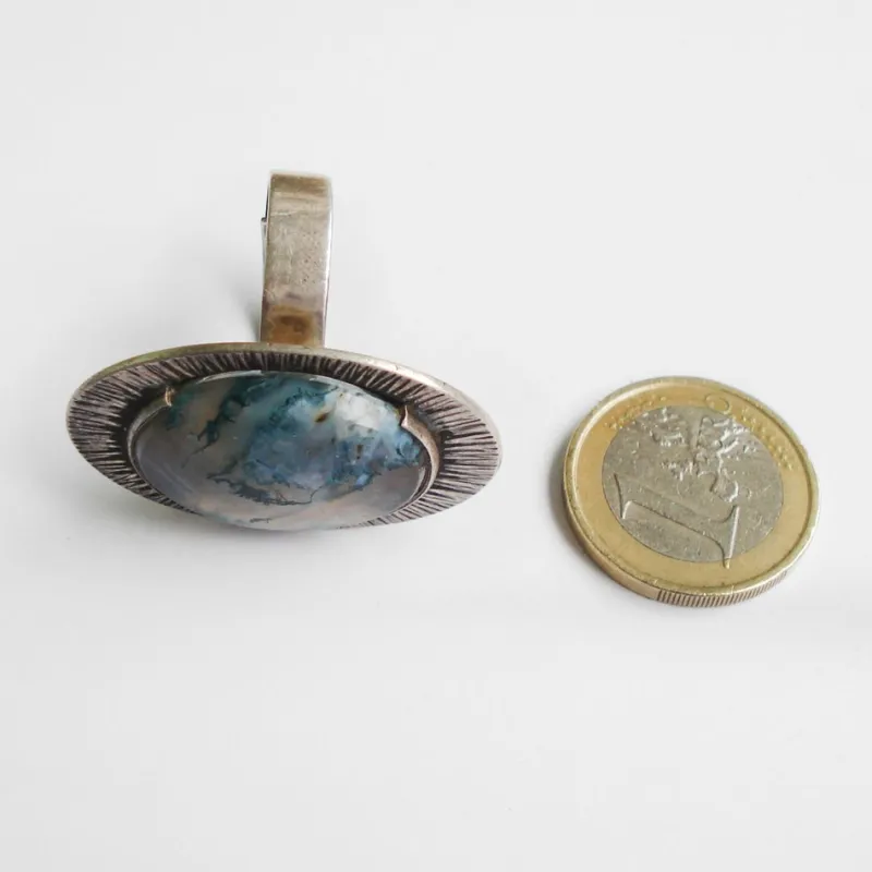Sale Pamono Jasper and Silver Ring by Kupittaan Kulta, Finland