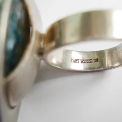Sale Pamono Jasper and Silver Ring by Kupittaan Kulta, Finland