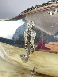 Outlet Pamono Jatta Centerpiece in Hand-Wrought 800 Silver, Italy, 1980s