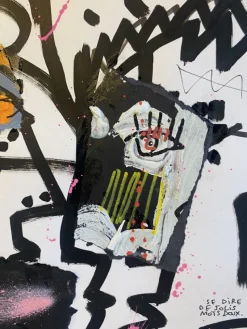 Pamono Jazzu, Souffler la joie, Mixed Media on Heavy Paper, 2025> Work On Paper