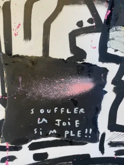 Pamono Jazzu, Souffler la joie, Mixed Media on Heavy Paper, 2025><noscript><img width=