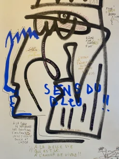 Outlet Pamono Jazzu, The Meaning of Blue, Life Is Beautiful, Acrylic on Paper, 2025