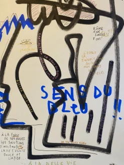 Outlet Pamono Jazzu, The Meaning of Blue, Life Is Beautiful, Acrylic on Paper, 2025