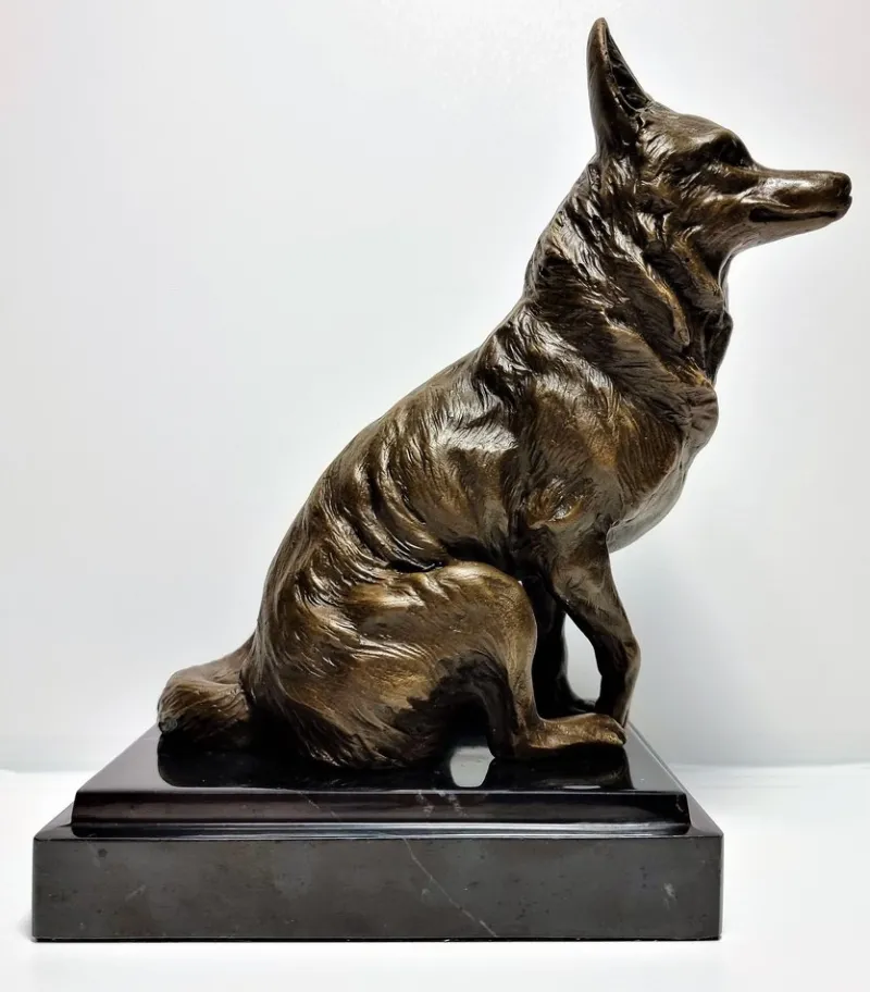 Pamono JB Deposee, Sculpture of a Wolf, 20th Century, Bronze> Art Deco|Sculpture