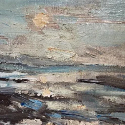 Pamono Jean Bréant, Neutral Abstract, 1960s, Oil on Canvas><noscript><img width=