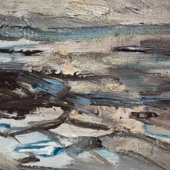 Pamono Jean Bréant, Neutral Abstract, 1960s, Oil on Canvas><noscript><img width=