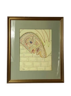 Pamono Jean Cocteau, Surrealist Portrait, 1957, Lithograph, Framed> Prints & Multiples