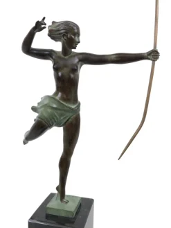 Best Pamono Jean de Marco for Max Le Verrier, Atalante, Spelter & Marble, Art Deco Style Amazone Sculpture