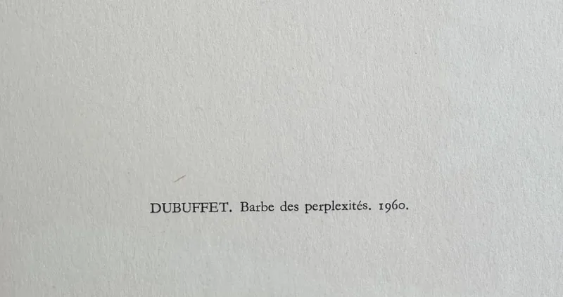 New Pamono Jean Dubuffet, Beard of Perplexities, 1960, Lithograph