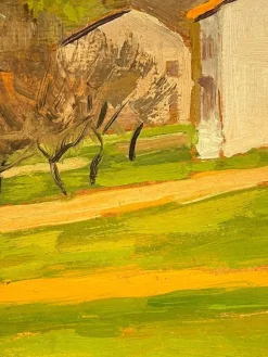 Pamono Jean Ferdinand Chomel, Salla Biellese, General View, 1947, Oil on Wood><noscript><img width=