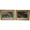 Pamono Jean Pierre Marie Jazet, Large Engravings, 19th Century, Framed, Set of 2> Old Masters