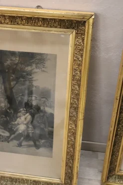 Pamono Jean Pierre Marie Jazet, Large Engravings, 19th Century, Framed, Set of 2><noscript><img width=