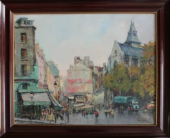 Hot Pamono Jean Salabet / Juan Bayón Salado, Saint Medard, Oil on Canvas, 1950
