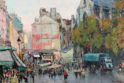 Hot Pamono Jean Salabet / Juan Bayón Salado, Saint Medard, Oil on Canvas, 1950