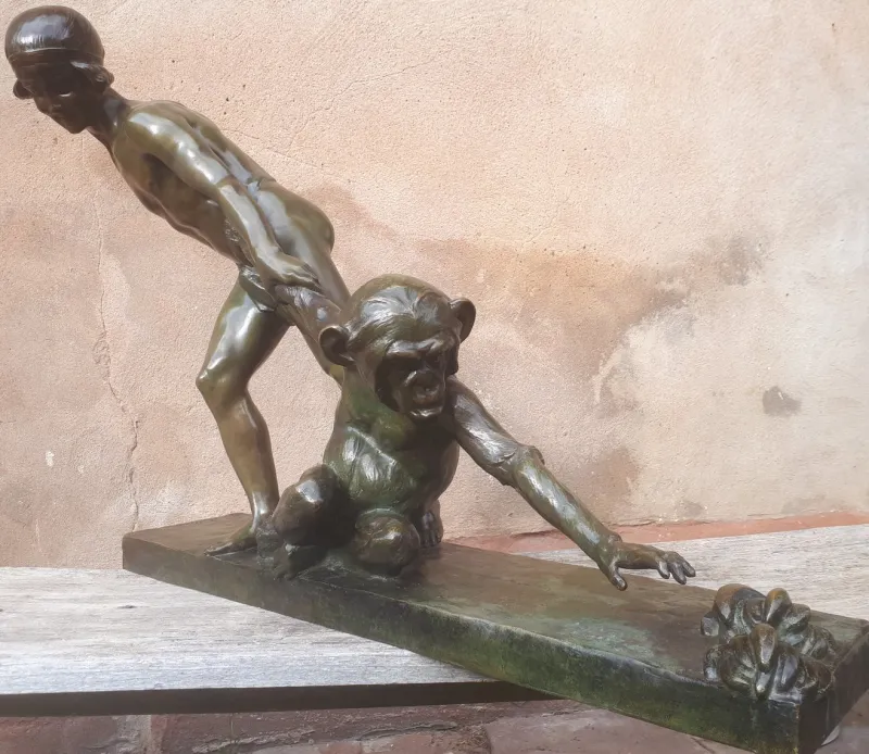 Pamono Jean Verschneider, Art Deco Sculpture, 1920s-1940s, Bronze> Art Deco