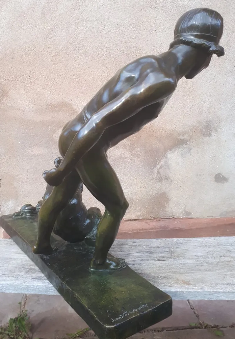 Pamono Jean Verschneider, Art Deco Sculpture, 1920s-1940s, Bronze> Art Deco