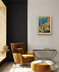 Sale Pamono Jean-Baptiste Olive, The Château d'If, Frioul Archipelago, Marseille, Oil Painting, Framed