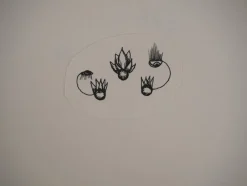 Clearance Pamono Jean-Claude Silbermann, Sly Signs, Flowers and a Mask, Original Signed Drawings, Set of 2