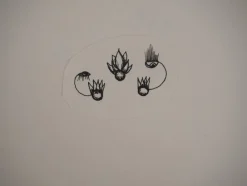 Clearance Pamono Jean-Claude Silbermann, Sly Signs, Flowers and a Mask, Original Signed Drawings, Set of 2