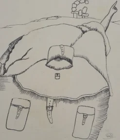 Pamono Jean-Claude Silbermann, Sneaky Signs, The Traveler, Original Signed Drawing> Work On Paper