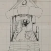 Clearance Pamono Jean-Claude Silbermann, Sneaky Signs, Chez Dieu, Original Signed Drawing