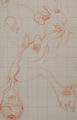 Pamono Jean-Claude Silbermann, Sneaky Signs, Carnivorous Creature, Original Drawing> Work On Paper