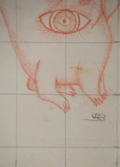 Pamono Jean-Claude Silbermann, Sneaky Signs, Carnivorous Creature, Original Drawing> Work On Paper