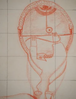 Pamono Jean-Claude Silbermann, Sneaky Signs, Carnivorous Creature, Original Drawing><noscript><img width=