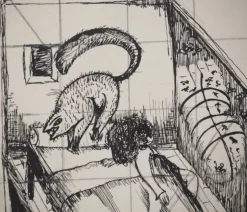 Online Pamono Jean-Claude Silbermann, Sneaky Signs, The Bedroom, Original Signed Drawing