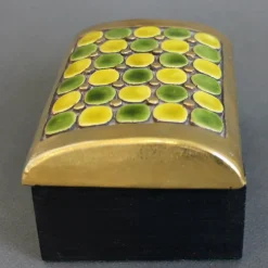 Pamono Jewellery Box with Decorative Ceramic Lid by Mithé Espelt, 1960s