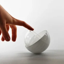 Pamono Jewelry Box in Light Grey, Moire Collection, Hand-Blown Glass by Atelier George><noscript><img width=