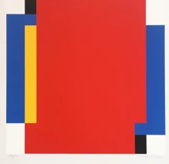 Pamono Jo Niemeyer, Abstract Composition, 1980s, Screenprint> Minimalist|Mid-Century