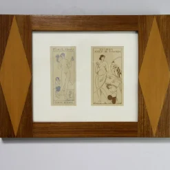 Pamono Joan D'Ivori, Ex Libris Figurative Lithographs, Framed> Art Deco