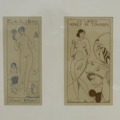 Pamono Joan D'Ivori, Ex Libris Figurative Lithographs, Framed><noscript><img width=