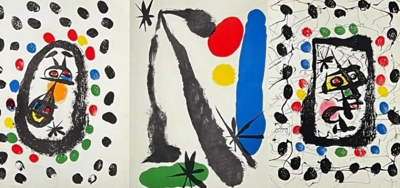 New Pamono Joan Miró, Drawings and Lithographs from Papeles De Son Armadans, 1959, Lithograph