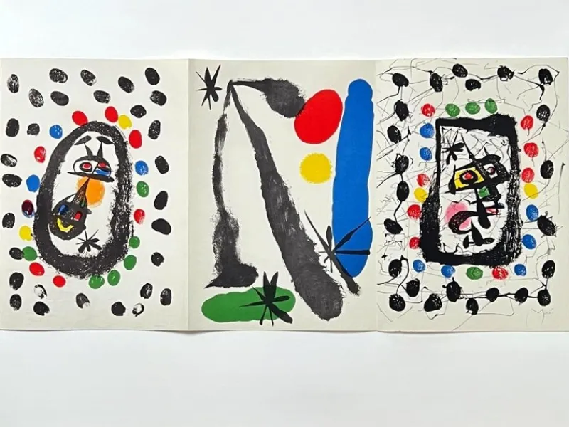 New Pamono Joan Miró, Drawings and Lithographs from Papeles De Son Armadans, 1959, Lithograph